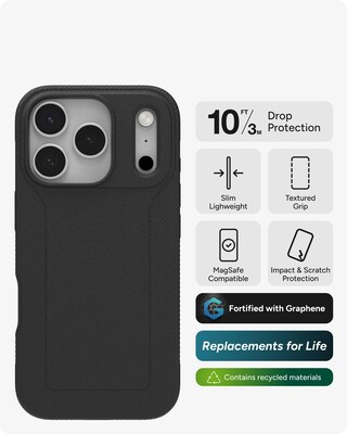 Zagg Luxe Snap MagSafe Phone Case for Apple iPhone 17 Pro, Black (702318830)