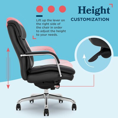 La-Z-Boy Sonata Ergonomic Bonded Leather Swivel Executive Chair, Black and Chrome (CCHR10014D)