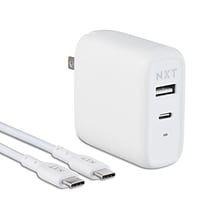 NXT Technologies™ Universal USB-C/USB-A with USB-C Cable Wall Charger, White (NX60449)