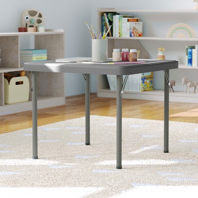 Flash Furniture Paige Square Kids Folding Table, 24 x 24, Granite Gray (RB2424KIDGY)