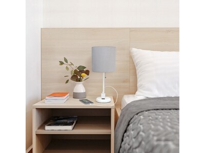 Creekwood Home Oslo Incandescent Table Lamp, White/Gray (CWT-2008-GO)
