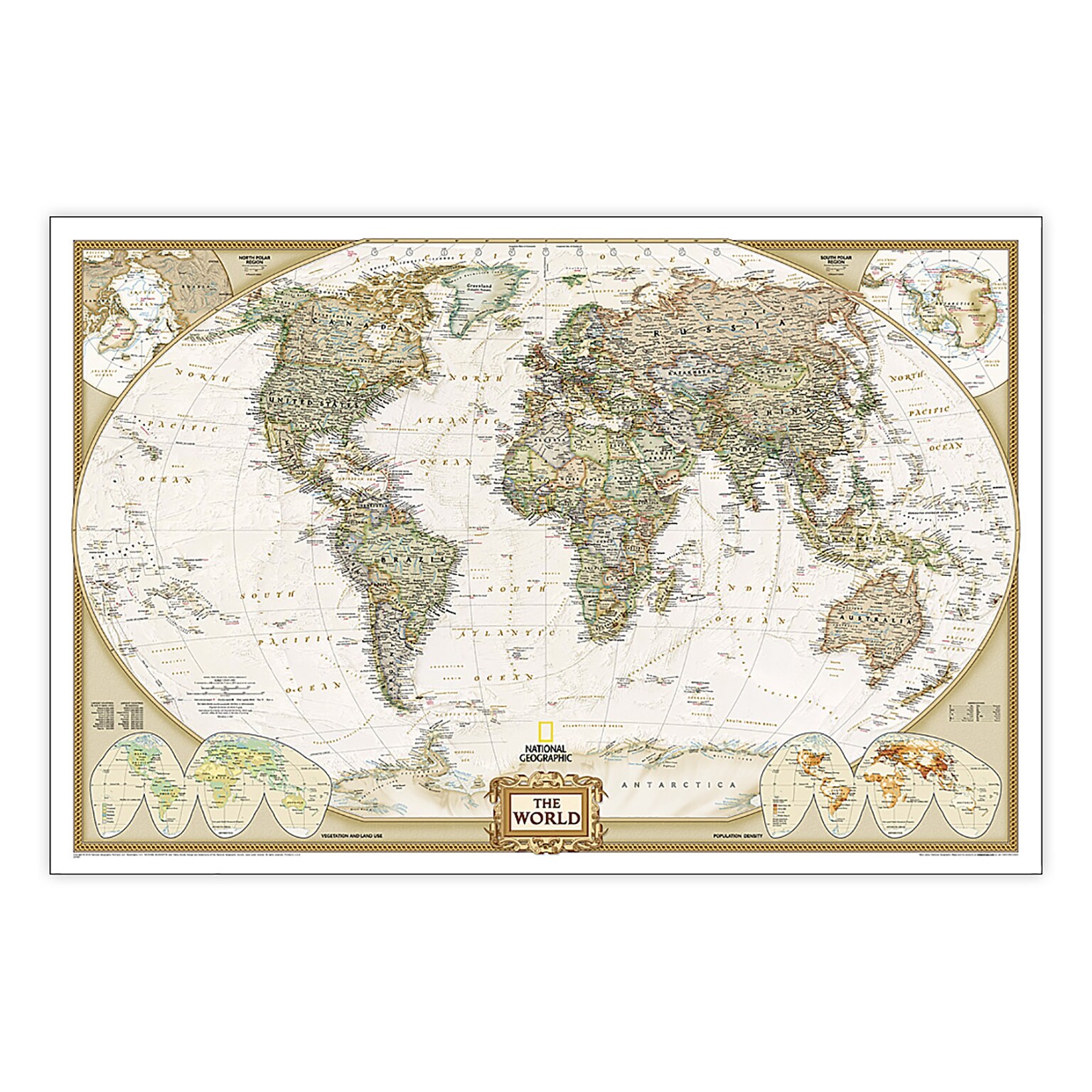 National Geographic World Executive Map, Laminated, 46 x 30.5 (NGMRE00622087)
