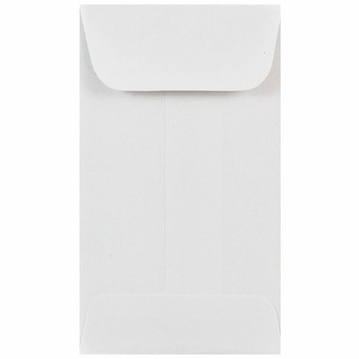 JAM PAPER #3 Coin Envelopes, 2 1/2 x 4 1/4, White, 100/Pack (1623183D)