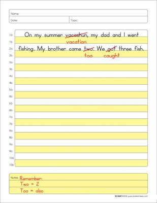 Barker Creek E-Z Edit Handwriting Practice Paper, 8.5" x 11", 60 lbs., Multicolored, 50 Sheets/Pack (BC5502)