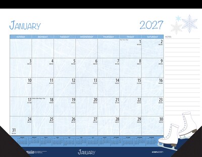 2027 House of Doolittle Seasonal Holiday 18.5 x 13 Monthly Desk Pad Calendar (1396-27)