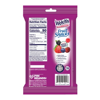 Welch's Gluten Free Berries 'N Cherries Fruit Gummies, 5 oz., 12 Bags/Box (PIM05092)