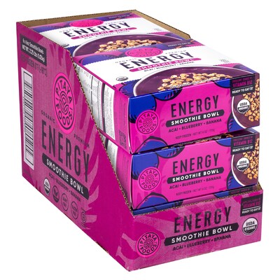 Pitaya Foods Organic Acai, Blueberry & Banana Acai Bowl, Energy, 6 oz, 6/Pack (220-02481)