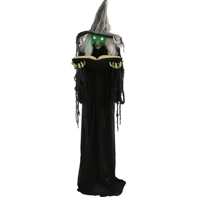 Haunted Hill Farm Life-Size Poseable Witch with Spell Book (HHWITCH-9FLS)