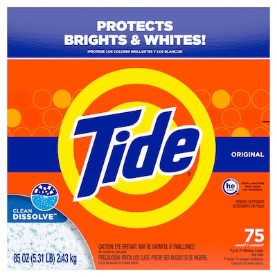 Tide Ultra HE Powder Laundry Detergent, Original, 75 Loads, 85 oz., 3/Carton (84997)