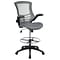 Flash Furniture Mesh Ergonomic Drafting Chair with Adjustable Foot Ring and Lumbar Support, Dark Gra