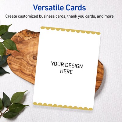 Avery Gold Edge Dots Matte Blank Card, White, 20/Pack (S00-DK3)