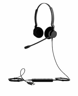 jabra BIZ 2300 Duo USB Noise Canceling Stereo Phone Headset, On Ear, MS Certified (2399-823-109)