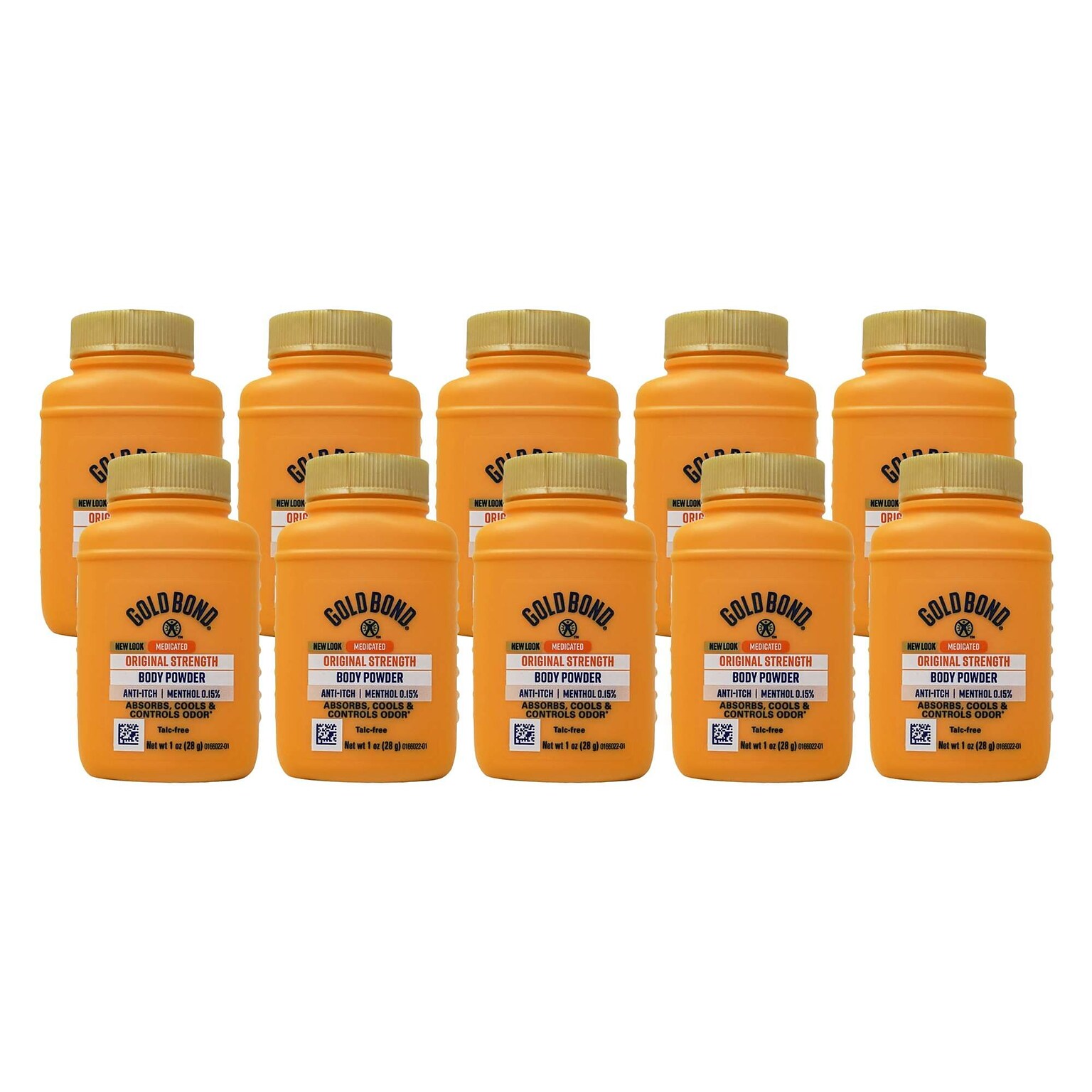 Gold Bond Talc-Free Body Powder, 1 oz Travel Bottle, 10 Bottles/Bag, 14 Bags/Carton