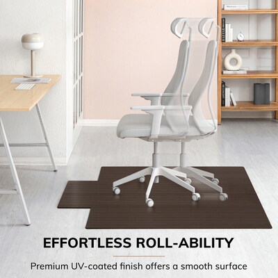 Anji Mountain Standard Bamboo Carpet & Hard Floor Chair Mat with Lip, 55" x 57", Java (AMB24084)