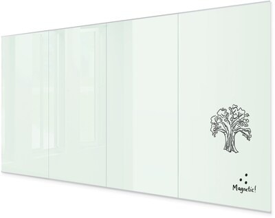 MooreCo Unity Commercial Series Magnetic Glass Dry Erase Wall, 8H x 16W (GWD816-GLOSSWHITE)