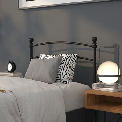 Flash Furniture HERCULES Series Metal Twin Headboard Fabric, 38"W x 2"D x 42"H, Black (HGHB1706T)
