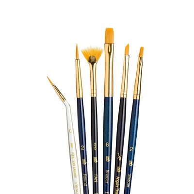 Princeton RealValue Short Handle Mixed Media Synthetic Taklon Variety Brush Set, 6/Set, 2 Sets/Bundle (PBXPR9133-2)