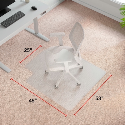Quill Brand® Carpet BerberMat Chair Mat, 45" x 53'', Crystal Clear (20232-CC)