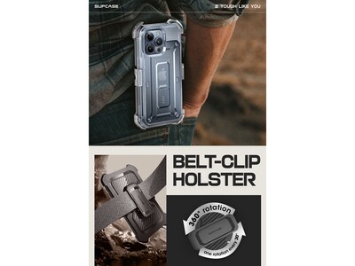 SUPCASE Unicorn Beetle PRO Rugged Case for iPhone 15 Pro Max, Shock-Absorbing, Clear (SUP-iPhone2023Max-6.7-UBPro-SP-Clear)