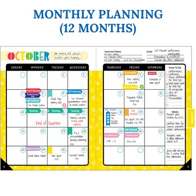 Carson Dellosa Education Happy Place Undated Lesson Planner, 10.9" x 8.9", 128 Pages (CD-105034)