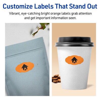 Avery Decorative Edge Multipurpose Labels, 1-1/8" x 2-1/4", Bright Orange, 840/Pack (94061)