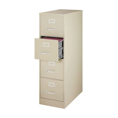 Quill Brand® Commercial 4 File Drawer Vertical File Cabinet, Locking, Putty/Beige, Letter, 26.5D (13443D)
