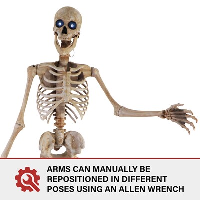 Haunted Hill Farm 8' Tall Motion-Activated Towering Skeleton (HHTWRSKEL-2FLSA)