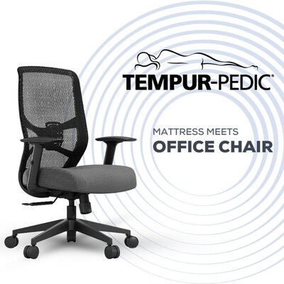 Tempur-Pedic ProTask Mesh/Fabric Swivel Executive Task Chair, Grey (TP-PROTASK-GRY)