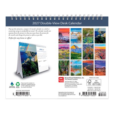 2027 BrownTrout National Parks 7.5 x 6 Monthly Wall Calendar, Assorted Colors (9798330716401)