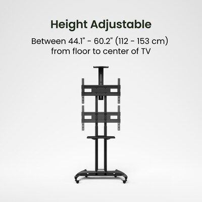Kanto MTM70PL Height Adjustable Rolling TV Stand for 40" - 70" TVs and Interactive Displays, Black