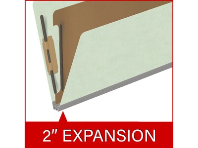 Medical Arts Press Pressboard Classification Folder, 1 Divider, 2" Expansion, Legal Size, Pale Green, 10/Box (DV-T52-14-3PGN)