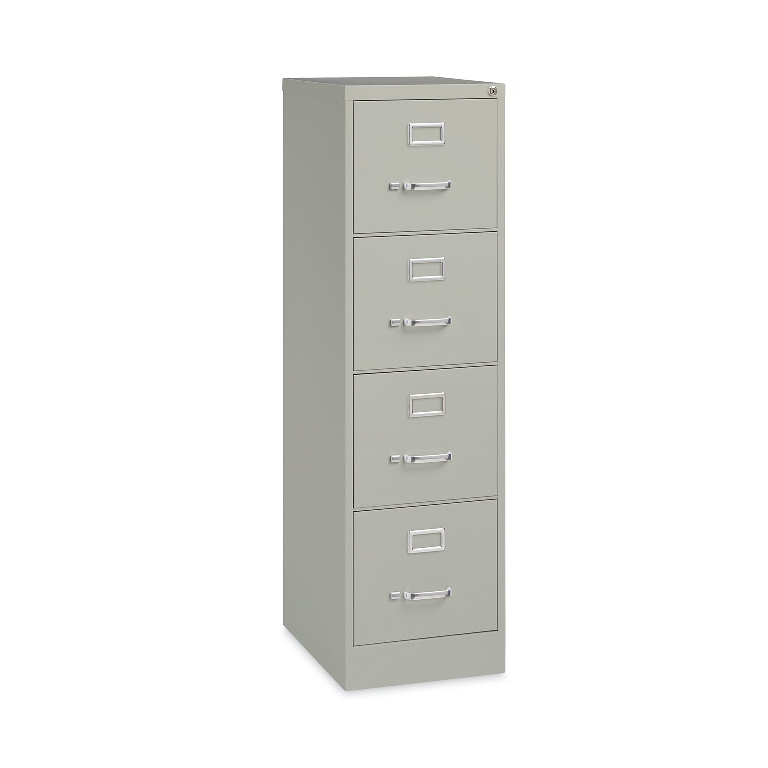 Hirsh Industries® Vertical Letter File Cabinet, 4 Letter-Size File Drawers, Light Gray, 15 x 22 x 52