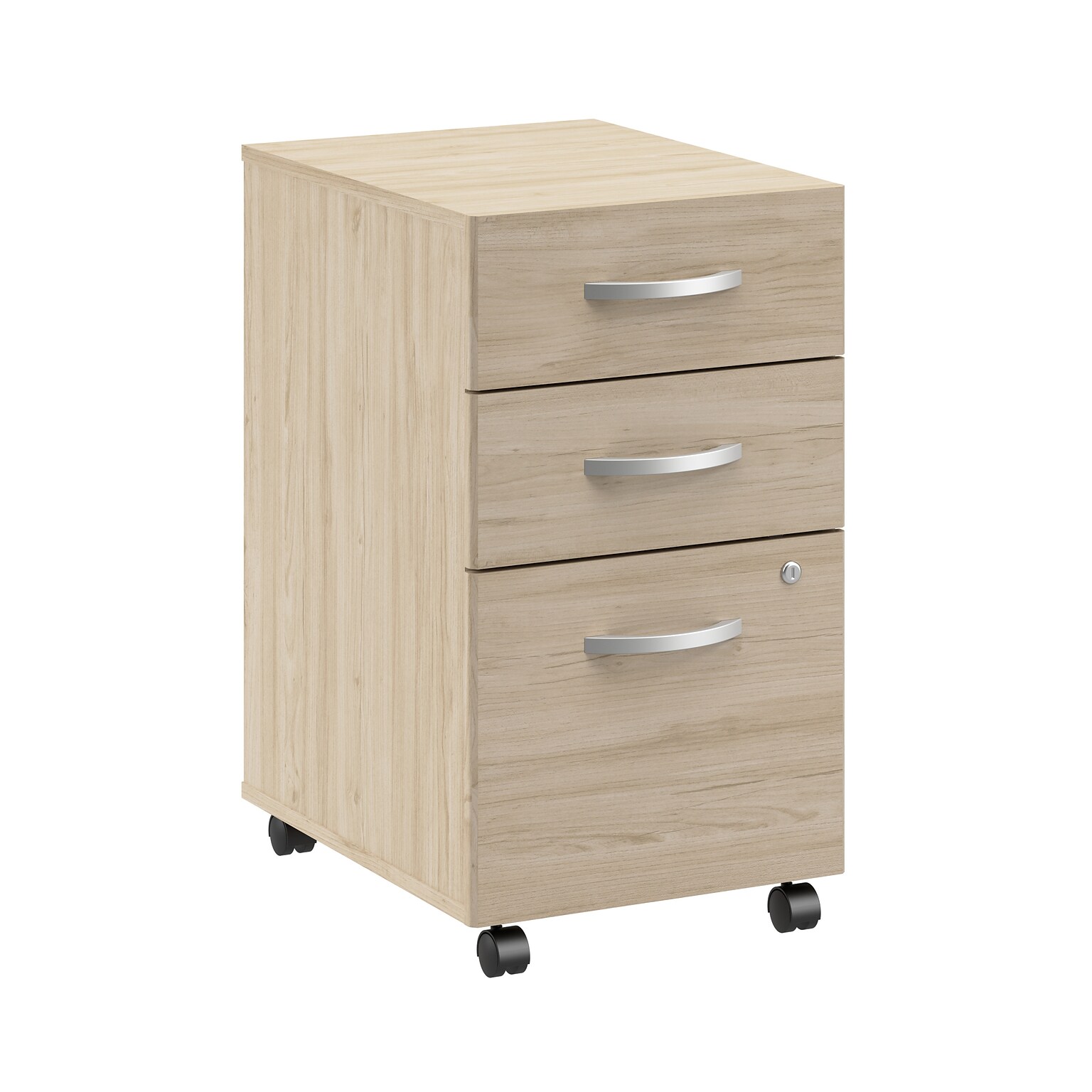 Bush Business Furniture Arrive 3 Drawer Mobile File Cabinet - Assembled, Natural Elm (ARF116NE-Z)