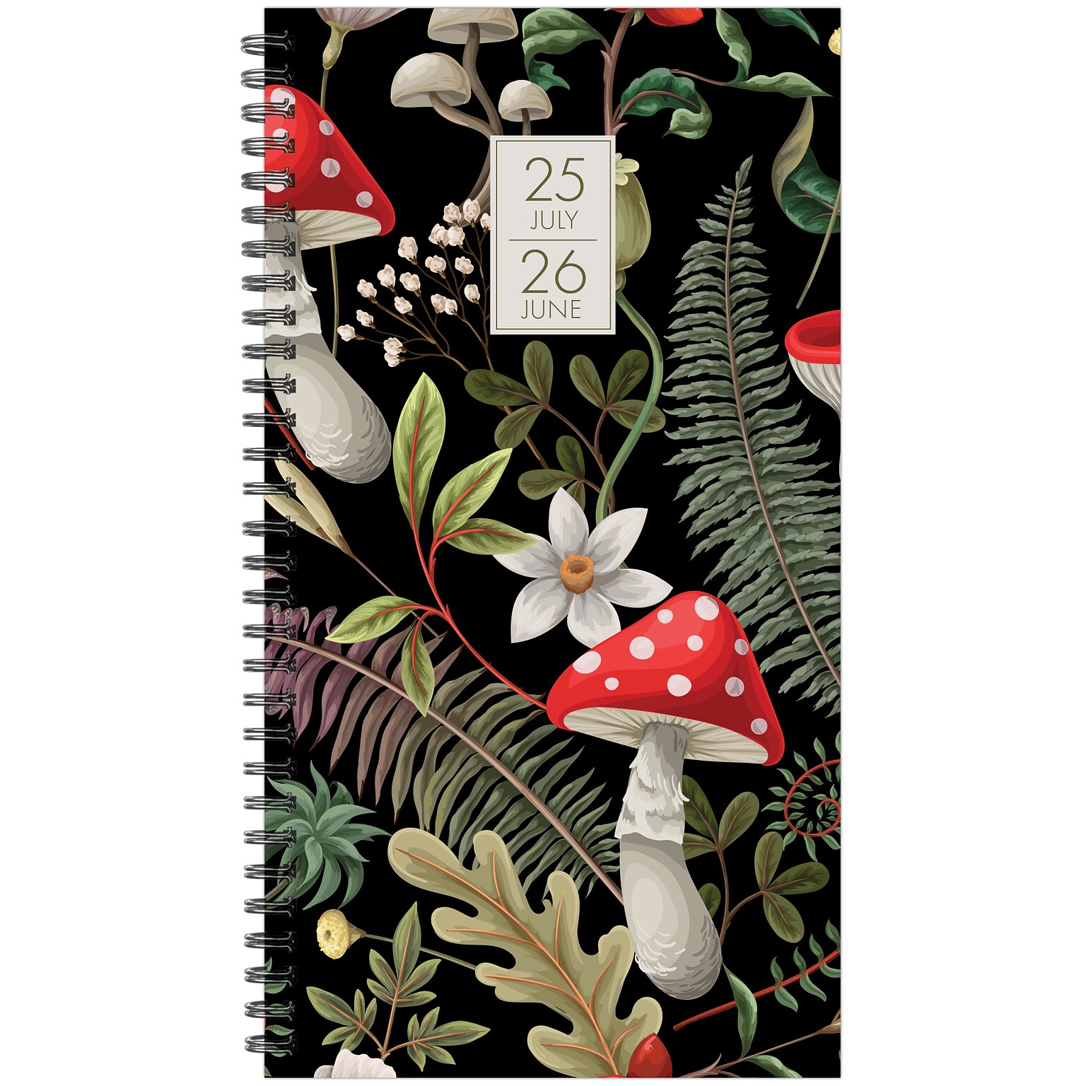 2025-2026 Willow Creek Woodland Mushrooms 3.5 x 6.5 Academic Year Weekly & Monthly Planner, Multicolored (56882)