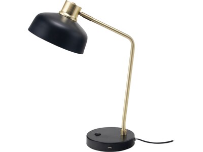 V-Light LED Desk Lamp, 20"H, Gold/Black Matte Metal (SV210815HB)