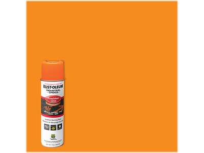 Rust-Oleum Industrial Choice Precision Line Inverted Marking Paint, Fluorescent Orange, 17 oz., 12/P