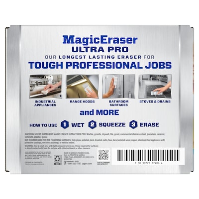 Mr. Clean Professional Magic Eraser Ultra Pro Multi-Purpose Cleaner, White, 26 Pads/Carton (17406)