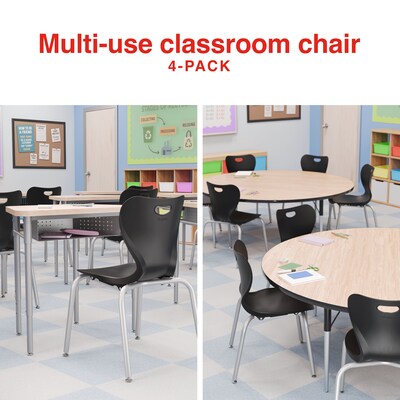 Staples Polypropylene 16 Student Chair, Black, 4/Box (ST63541)