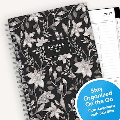 2027 Blue Sky 5" x 8" Weekly & Monthly Planner, Black/White (164014)