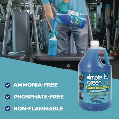 Simple Green Clean Building Glass Cleaner Concentrate, Unscented, 1 gal Bottle (SMP11301)
