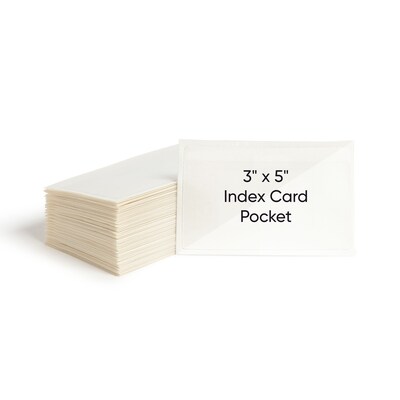 Smead® Self-Adhesive Poly Pockets, Index Card Size (5-5/16 W x 3-5/8 H), Clear, 100/Bx (68153)