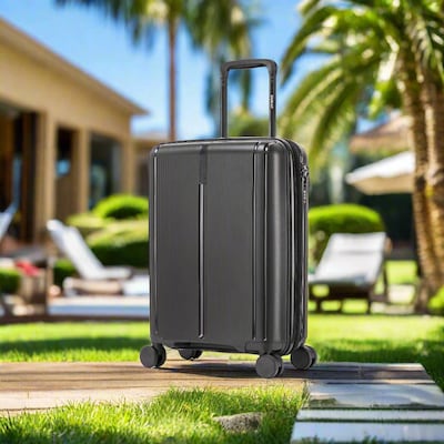 DUKAP Airley 21.85 Hardside Suitcase, 4-Wheeled Spinner, TSA Checkpoint Friendly, Black (DKAIR00S-BLK)