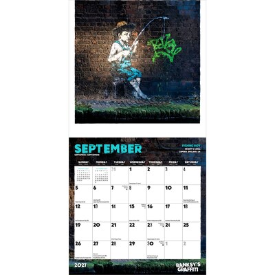 2027 BrownTrout Banksy's Graffiti 7" x 7" Monthly Wall Calendar, Assorted Colors (9798330712991)