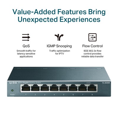 TP-Link 8-Port Gigabit Unmanaged Ethernet Network Switch (TL-SG608)