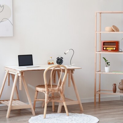 Simple Designs Flexible Gooseneck LED Clip Light Desk Lamp, 17.25", White (LD2005-WHT)