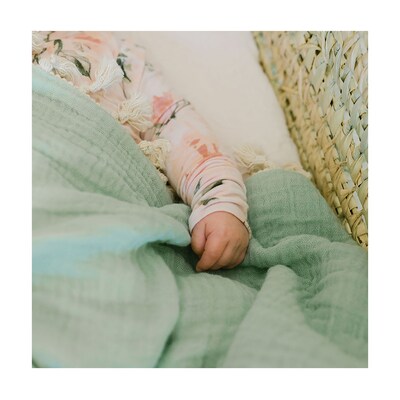 Baby Crane 6-Layer Muslin Blanket, Evergreen (BC-140BL-5)