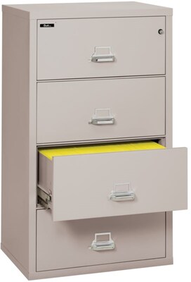 Quill Brand® 31 4-Drawer Fire Resistant Lateral File Cabinet with Lock, Letter/Legal, Platinum (Q43