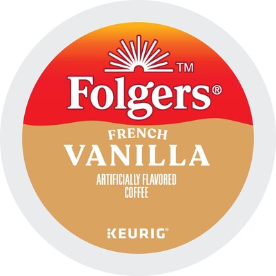 Folgers French Vanilla Coffee, Medium Roast, 0.31 oz. Keurig® K-Cup® Pods, 24/Box (6661)