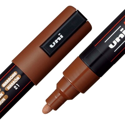 POSCA PC-5M Water Based Paint Marker, Medium Bullet Tip, Brown, 3/Pack (UBCPC5MBROWN-3)