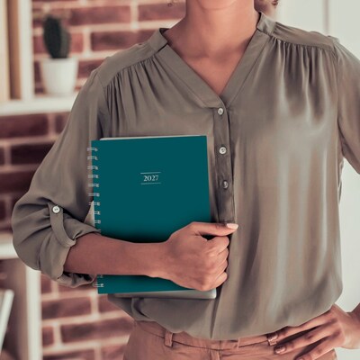 2027 Mead Essentials 6" x 8.5" Calendar Year Weekly & Monthly Planner, Plastic Cover, Teal (CRW430L4227)